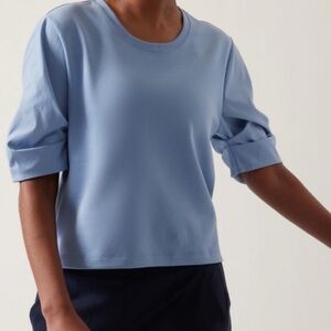 Athleta Harlow Hybrid Tee Blue Sz M